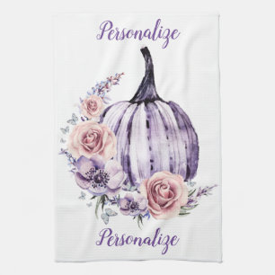 Linge De Cuisine Purple citrouille mignon fleurs automne fleurs