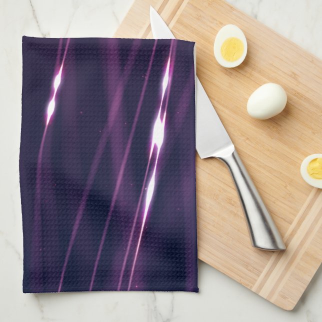 Linge De Cuisine Purple foncé Abstrait (Quart Plié)