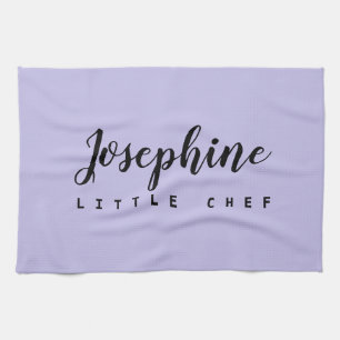 Linge De Cuisine Purple Little Chef Nom de script Simple personnali