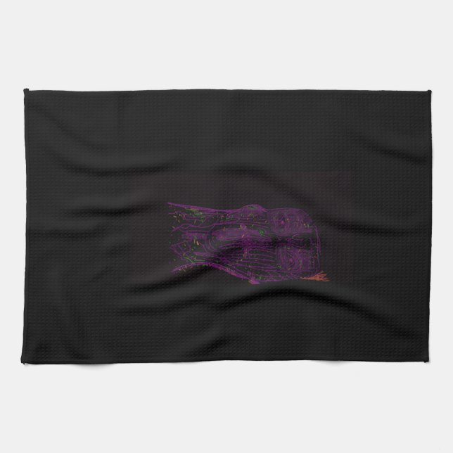 Linge De Cuisine Purple Monster Character Art Kitchen Towel (Horizontal)