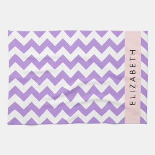 Linge De Cuisine Purple Zigzag, Purple Chevron, Votre Nom