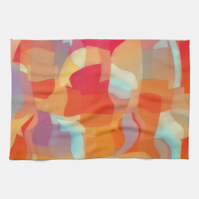 Linge De Cuisine Puzzling Abstract Artsy Colorful Kitchen Towel (Horizontal)