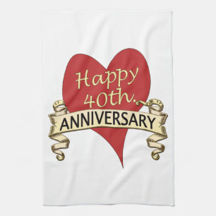 Linge De Cuisine quarantième. Anniversaire