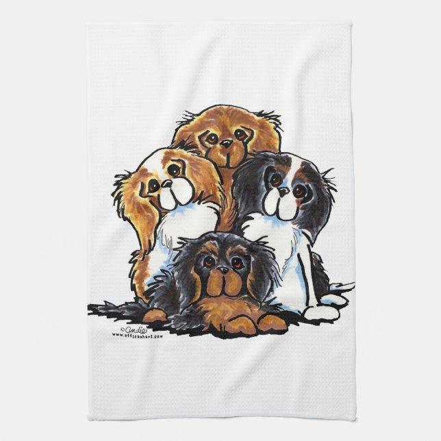 Linge De Cuisine Quatre Cavalier King Charles Spaniels (Vertical)