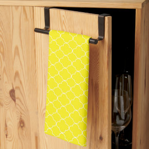 Linge De Cuisine Quatrefoil jaune