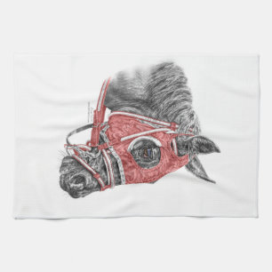 Linge De Cuisine Race Horse Portrait Soies