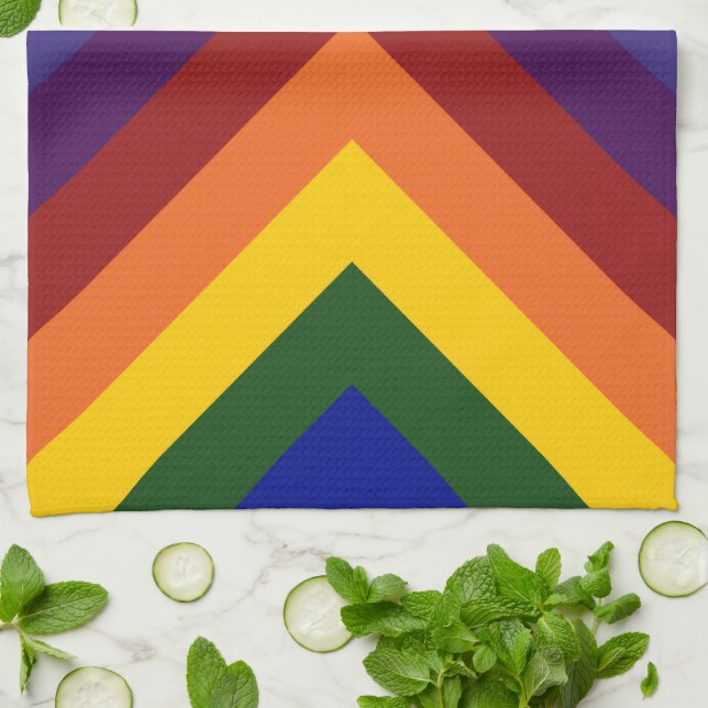 Linge De Cuisine Rainbow Chevrons (Plié)