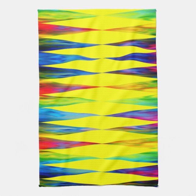 Linge De Cuisine [Rainbow Fiesta] Arlequin géométrique Jaune clair (Vertical)