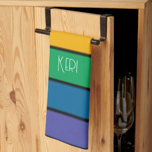 Linge De Cuisine Rainbow Stride Pride drapeau LGBTQ Monogramme - No