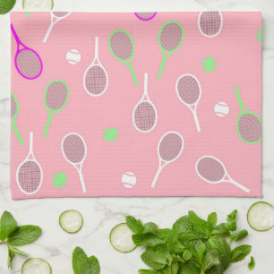 Linge De Cuisine Raquettes cool Rose Retro Joueur de tennis Motif