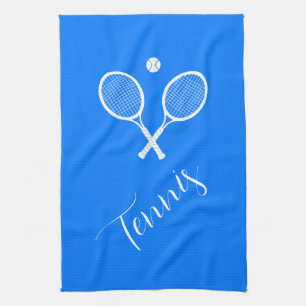 Linge De Cuisine Raquettes de tennis et Ball Blue