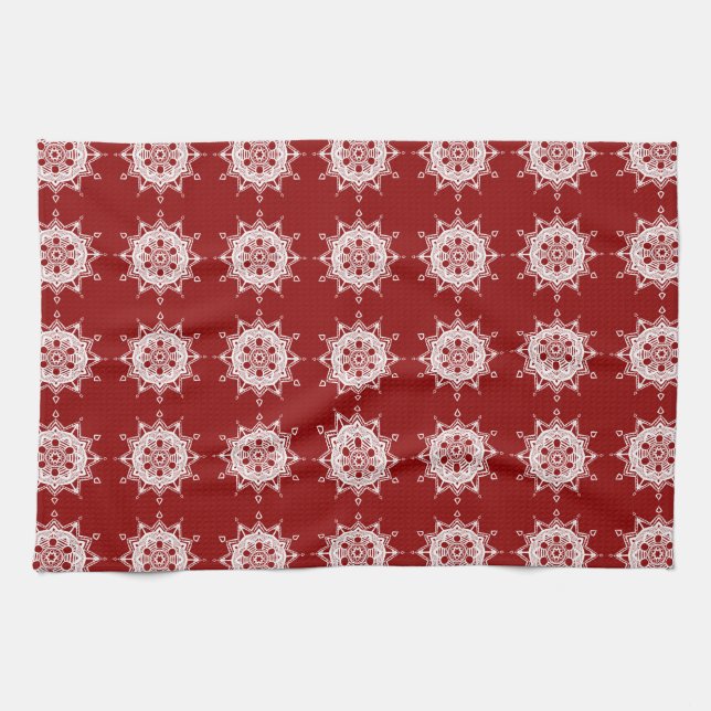 Linge De Cuisine Raspberry Mandala (Horizontal)