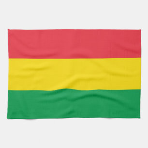 Linge De Cuisine Rasta colore le motif rouge jaune vert de drapeau