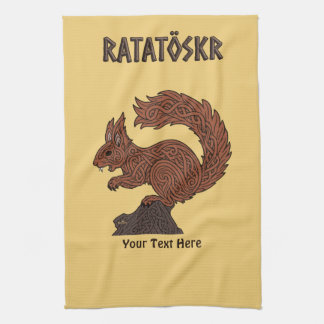 Linge De Cuisine Ratatöskr, écureuil nordique/viking
