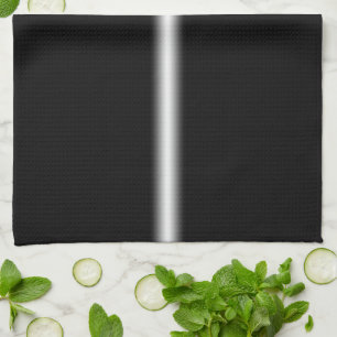 Linge De Cuisine Rayure blanche délavée sur fond noir