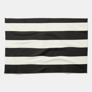 Linge De Cuisine Rayure noire et blanche