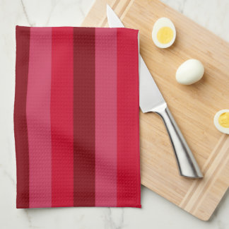 Linge De Cuisine Rayures aux teintes de rouge