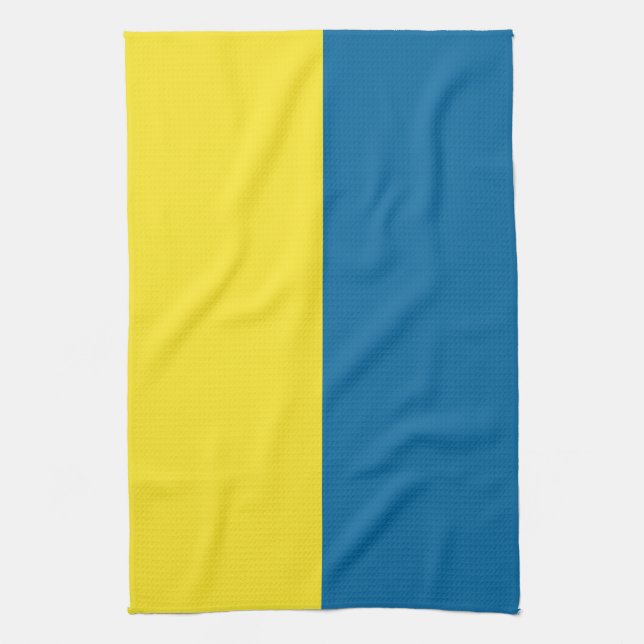 Linge De Cuisine Rayures | Bleu et jaune | Personnalisable (Vertical)