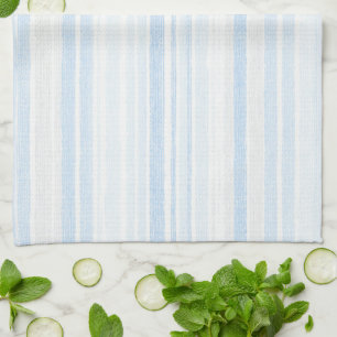 Linge De Cuisine Rayures carreaux bleu clair blanc