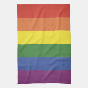 Linge De Cuisine Rayures d'arc-en-ciel