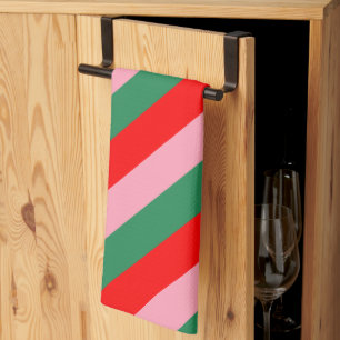 Linge De Cuisine Rayures de bonbons de Noël contemporains