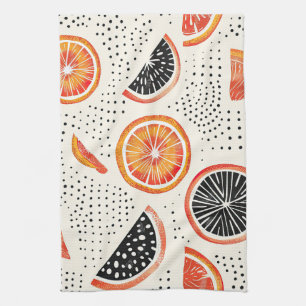Linge De Cuisine Rayures de tranches de citron bold (2)