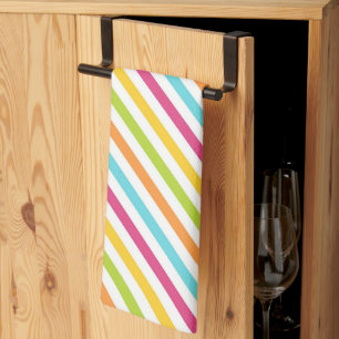 Linge De Cuisine Rayures diagonales de couleurs vives