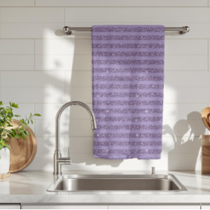 Linge De Cuisine Rayures horizontales de style pailleté prune fumé