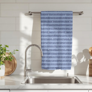 Linge De Cuisine Rayures horizontales de style paillettes indigo fo