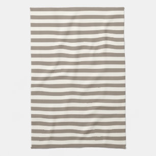 Linge De Cuisine Rayures Intemporelles Crème Taupe