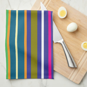 Linge De Cuisine Rayures Rétro Verticales Colorées