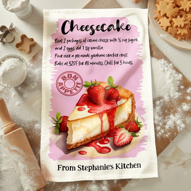 Linge De Cuisine Recette Cheesecake personnalisée (Créateur téléchargé)