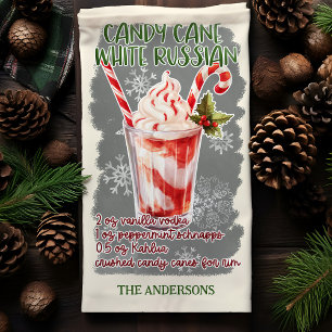 Linge De Cuisine Recette de cocktail de Noël Candy Cane White Russi