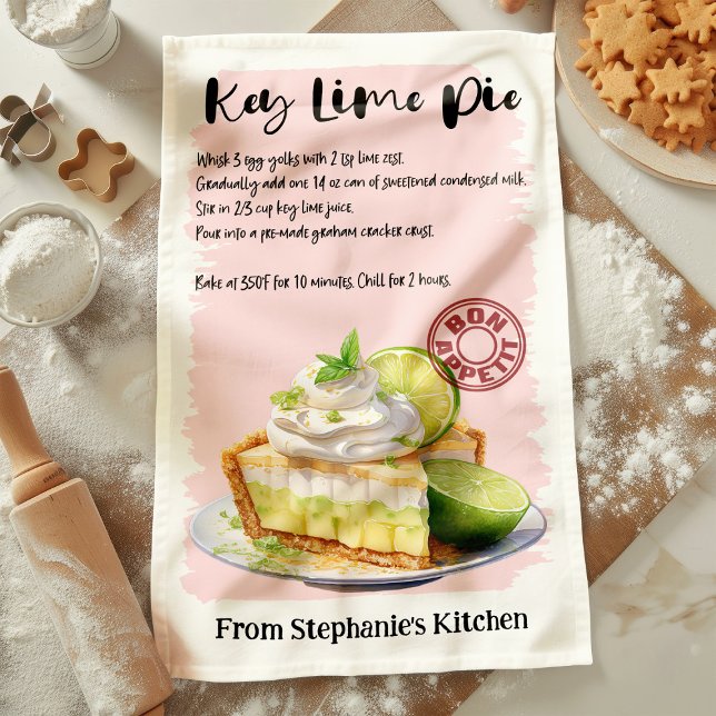 Linge De Cuisine Recette de gâteau de chaux clé personnalisée (Créateur téléchargé)