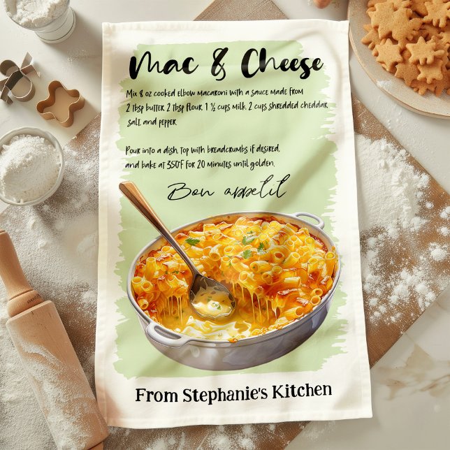 Linge De Cuisine Recette de Mac et fromage personnalisée (Créateur téléchargé)