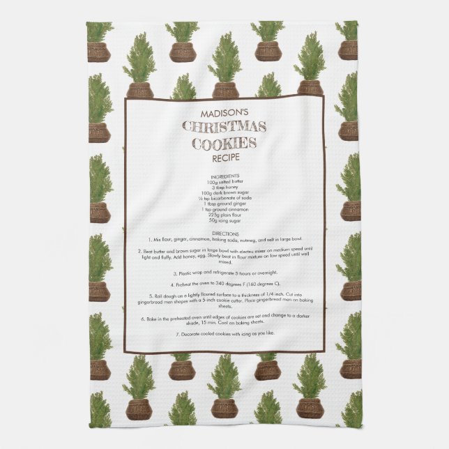 Linge De Cuisine Recette familiale Arbre de Noël Garde de vacances (Vertical)