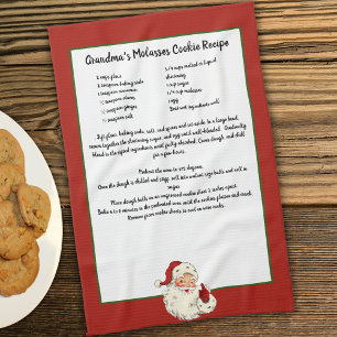 Linge De Cuisine Recette souvenir Noël Vintage Père Noël