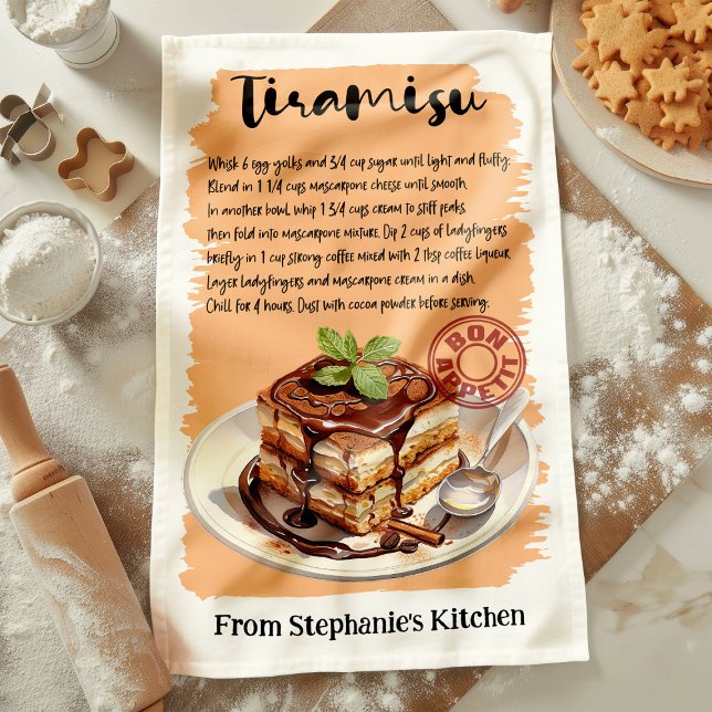 Linge De Cuisine Recette Tiramisu personnalisée (Créateur téléchargé)