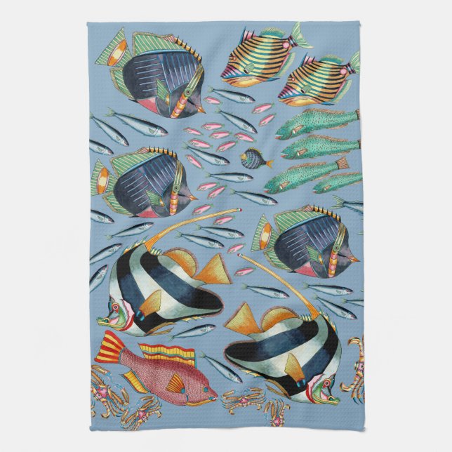 Linge De Cuisine Récif coralien de poissons tropicaux (Vertical)