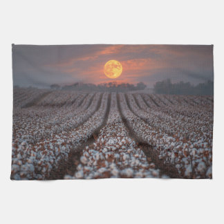 Linge De Cuisine Récolte de champ de coton sous la lune - Décor de 