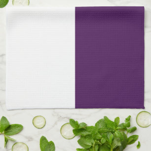 Linge De Cuisine Rectangles Violets Royaux et Blancs