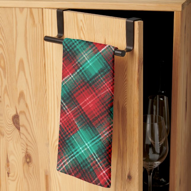 Linge De Cuisine Red and green holiday plaid (Pliage en tiers)