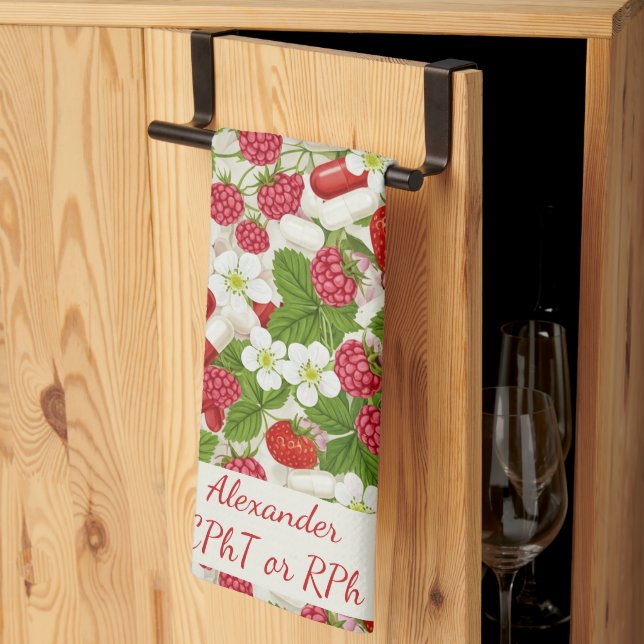 Linge De Cuisine Red Berry & Pills Pharmacy (Pliage en tiers)