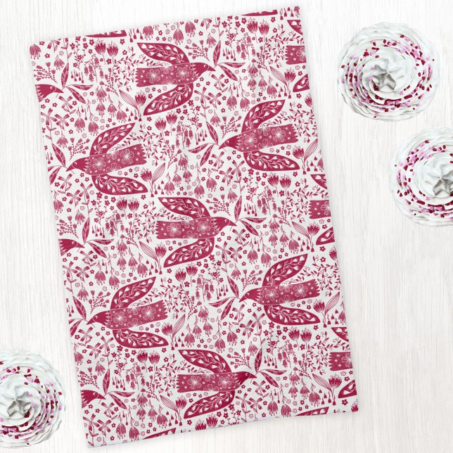 Linge De Cuisine Red Bird Art (Red bird peace dove art kitchen tea towel)
