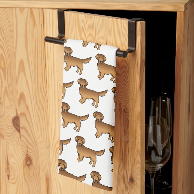 Linge De Cuisine Red Golden Retriever mignon Motif de dessin de chi (Pliage en tiers)