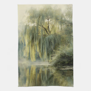 Linge De Cuisine Reflet d'arbre de saule serein Art de la nature (1