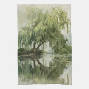 Linge De Cuisine Reflet d'arbre de saule serein Art de la nature (5
