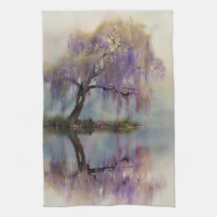 Linge De Cuisine Reflet d'arbre de saule serein Art de la nature (6
