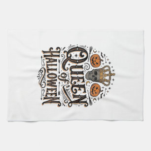 Linge De Cuisine Reine de Halloween Vintage Crâne Chemise Citrouill