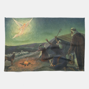 Linge De Cuisine Religion vintage, Annonciation aux bergers
